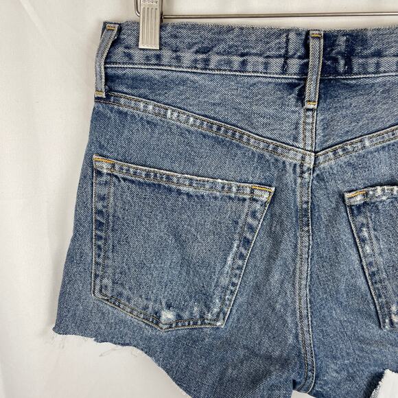 Agolde Reese Blue Denim Jean Short Button Fly 3.5" Inseam A9002-1206 Size 25 - Picture 5 of 9
